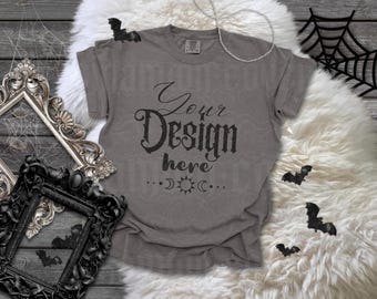 Pepper Comfort Colors 1717 Shirt Mockup Gothic Shirt Mock-up Halloween Shirt Spooky Season Mock Up Goth Witchy Mockup Dark Aesthetic Mocks
