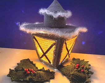 Crochet pattern in German for a Christmas lantern