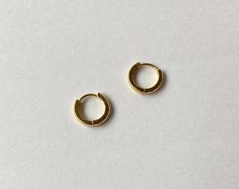 Gold Filled Small Hoop Earrings. Gold Earring Stack