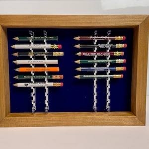 Cherry Golf Pencil Display (CAPB) - Golf Gift - Golf Decor - Golfer Gift - Souvenir Display - Golf Collectibles - Gift for Him - Man Cave