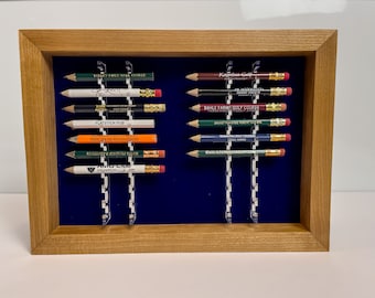 Cherry Golf Pencil Display (CAPB) - Golf Gift - Golf Decor - Golfer Gift - Souvenir Display - Golf Collectibles - Gift for Him - Man Cave