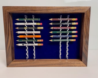 Walnut Golf Pencil Display (WAPB) - Golf Gift - Golf Decor - Golfer Gift - Souvenir Display - Golf Collectibles - Gift for Him - Man Cave