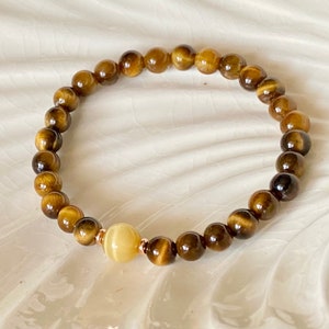 Tiger Eye Bracelet – Strength & Protection | Dainty 6mm Gemstone Gift