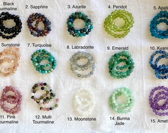 Gemstone Beaded Rings, Colorful Stackable Rings, Healing and Calming Energy Rings, Dainty Handmade Rings, Unique Gemstone Ring for Women.