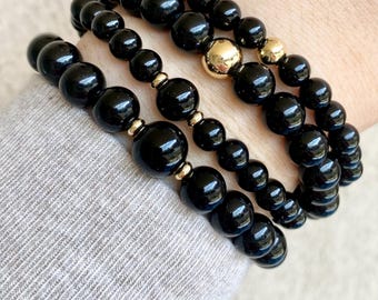 Black Tourmaline Bracelet – Ultimate Grounding Protection Crystal Jewelry
