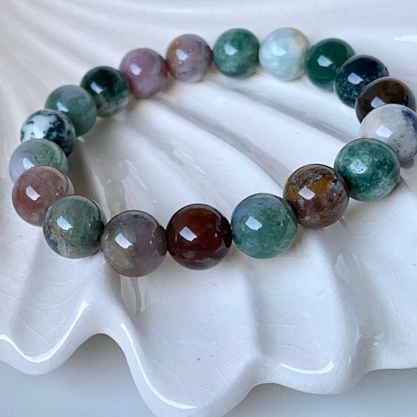 10mm Fancy Jasper Healing Beaded Stone Bracelet • Yoga Bracelet • Increase Your Concentration and Focus • Calming Stone