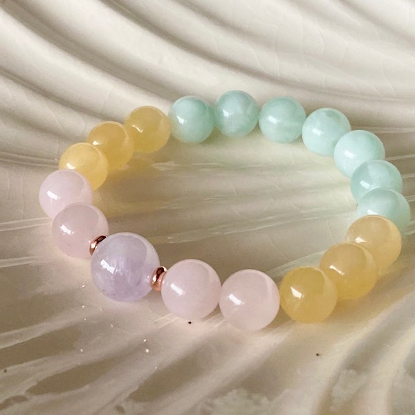 Kid’s Natural Crystal Bead Healing Bracelet, Dreams Come True Bracelet, Positive Energy, Fun and Joy Perfect Gift for Kids, A Birthday Gifts