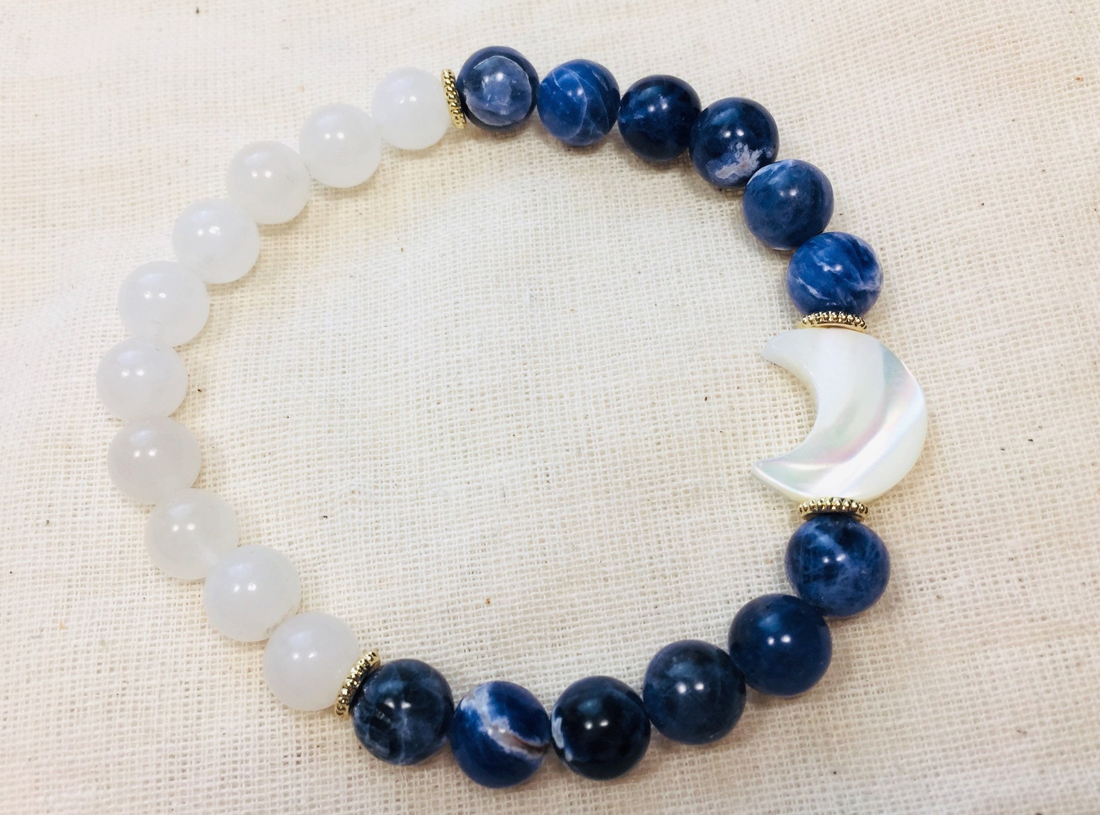 2 Pack of Crescent Moon Bead Bracelet Perfect Moon Bracelet Etsy Canada