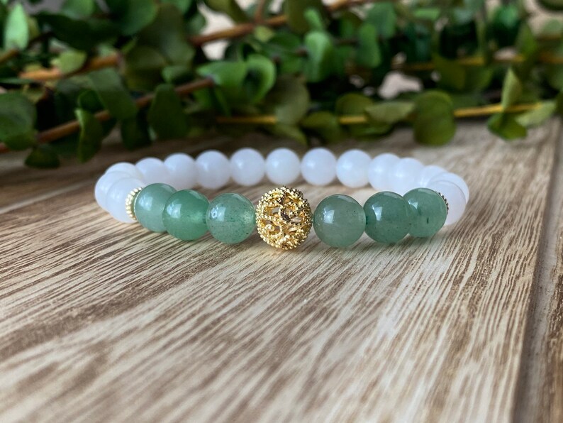 8mm Jade & White Moonstone With 14k Gold Filled Accents. Jade Etsy Canada