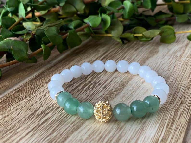 8mm Jade & White Moonstone With 14k Gold Filled Accents. Jade Etsy Canada