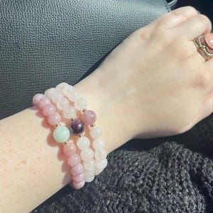 Rose Quartz Bracelet: Madagascar Gemstone, Love & Compassion, Handmade immagine 5