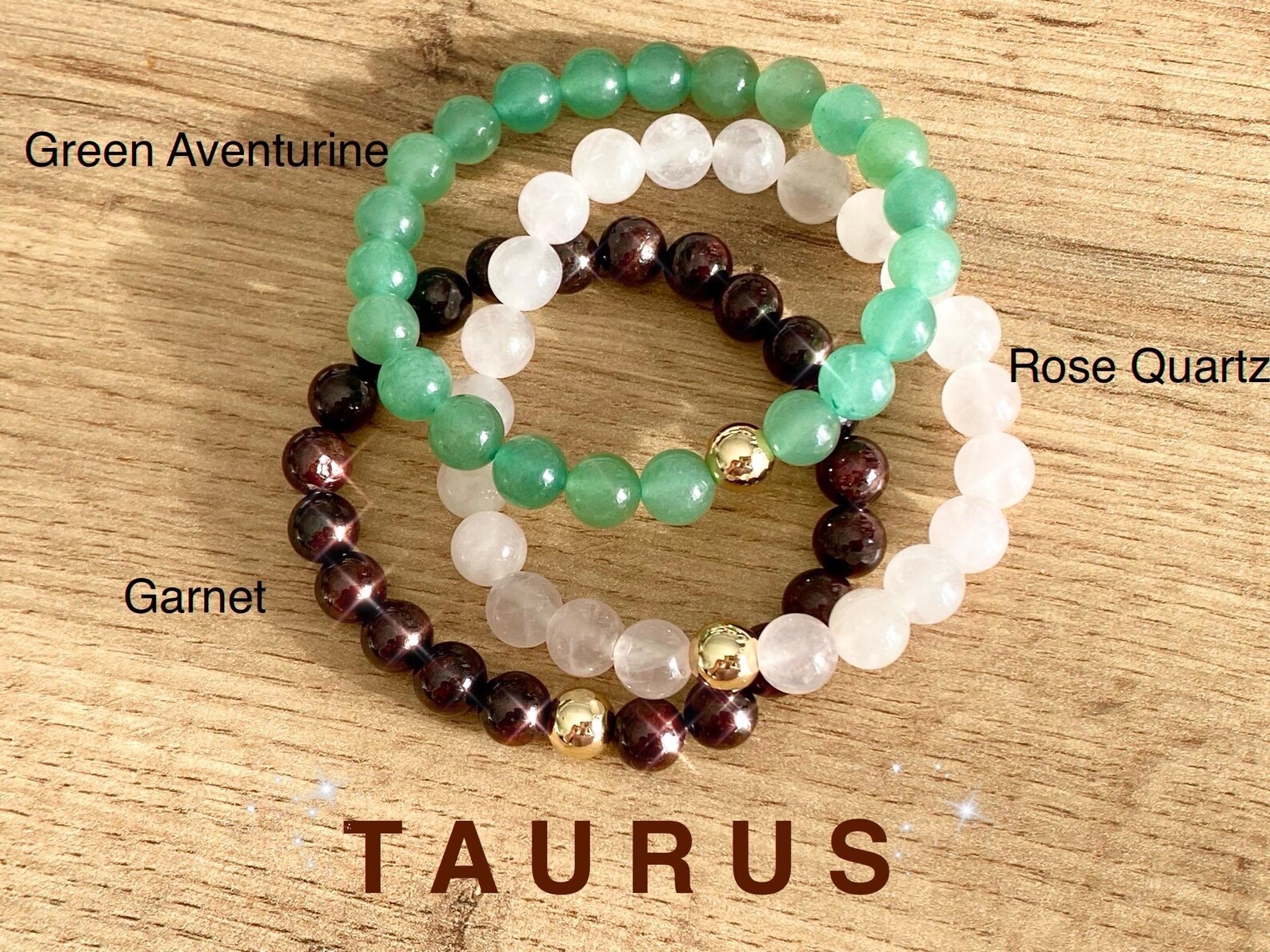 Zodiac Taurus Crystal Protection Bracelet 3 Pack Natural Gemstone Zodiac Taurus Crystal Protection Bracelet 3 Pack Natural Gemstone