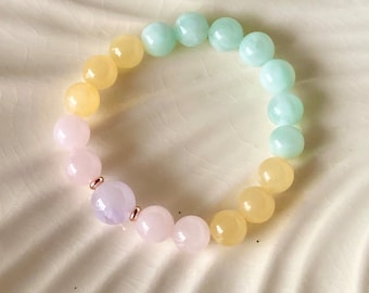Kids Crystal Beaded Bracelet – Fun and Joy Jewelry, Positive Energy Birthday Gift