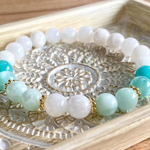 New Beginning Beaded Bracelet, Inner Peace, Anti Stress, Self Care Healing, Emotional Balance, Gift for her, 14k gold filled accents.