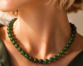 Genuine AAA Green Jade Necklace, Everyday Layering Jewelry, Lucky Stone Charm