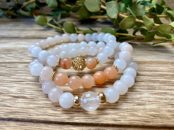 Peach moonstone best sale bracelet