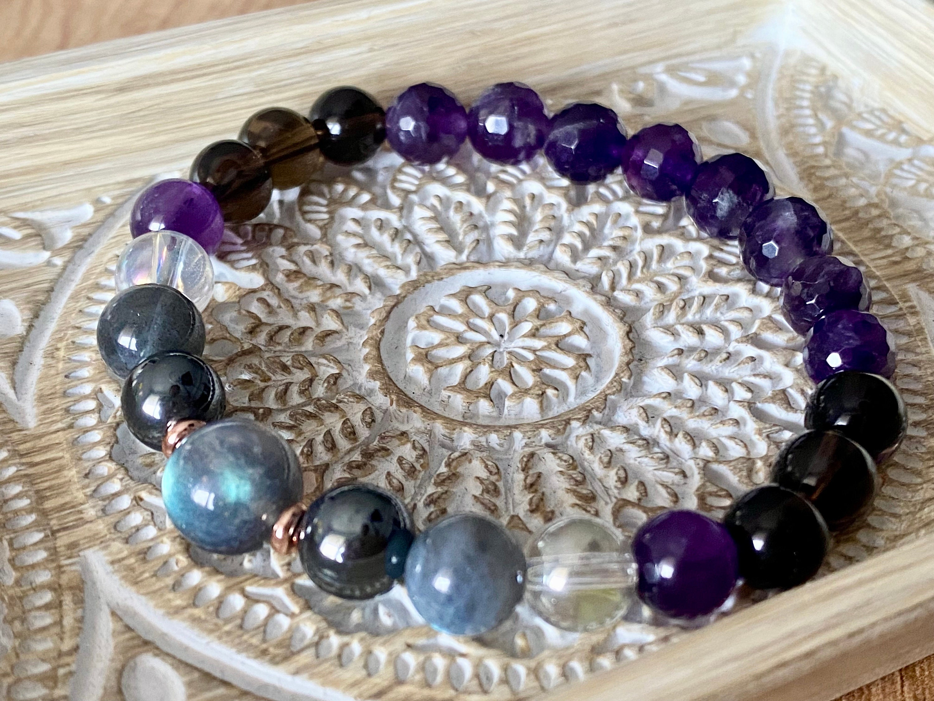 Spirit Element Beaded Gemstone Bracelet Intuition Spiritual Insight and Protection Bracelet Yoga Boho Meditation Bracelet Perfect Gift Etsy