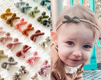 Small Bow Baby Headbands, Infant Headbands, Dainty Baby Bow Headband, Newborn Bows, Baby Girl Shower Gift, Small Toddler Headbands