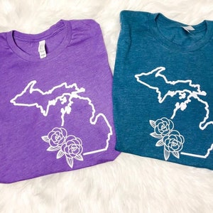 Michigan Floral Tee, Michigan, Graphic Tees