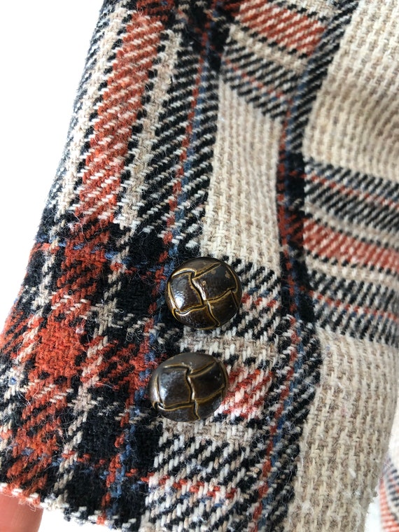 Vintage Kids 1940s 1950s Plaid Wool Coat Child Ja… - image 6