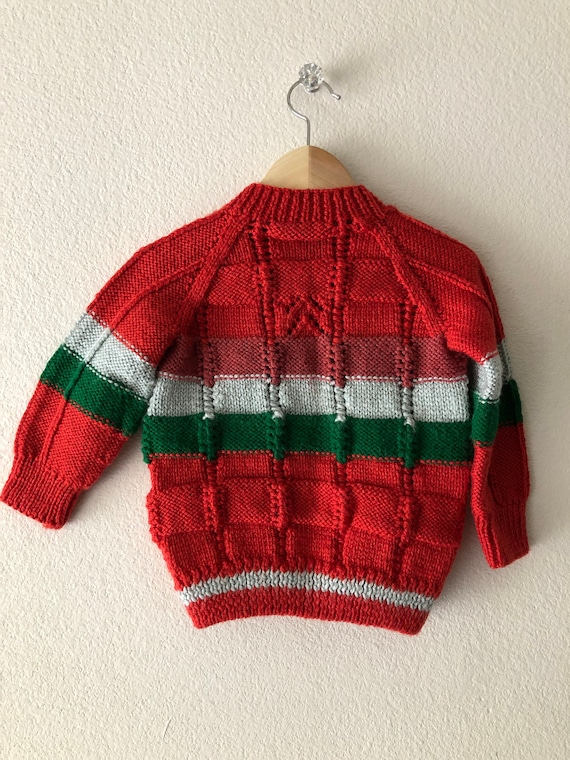 Adorable Kids 50s 60s Cozy Handmade Knit Cardigan… - image 2