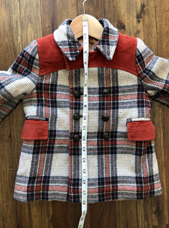 Vintage Kids 1940s 1950s Plaid Wool Coat Child Ja… - image 10