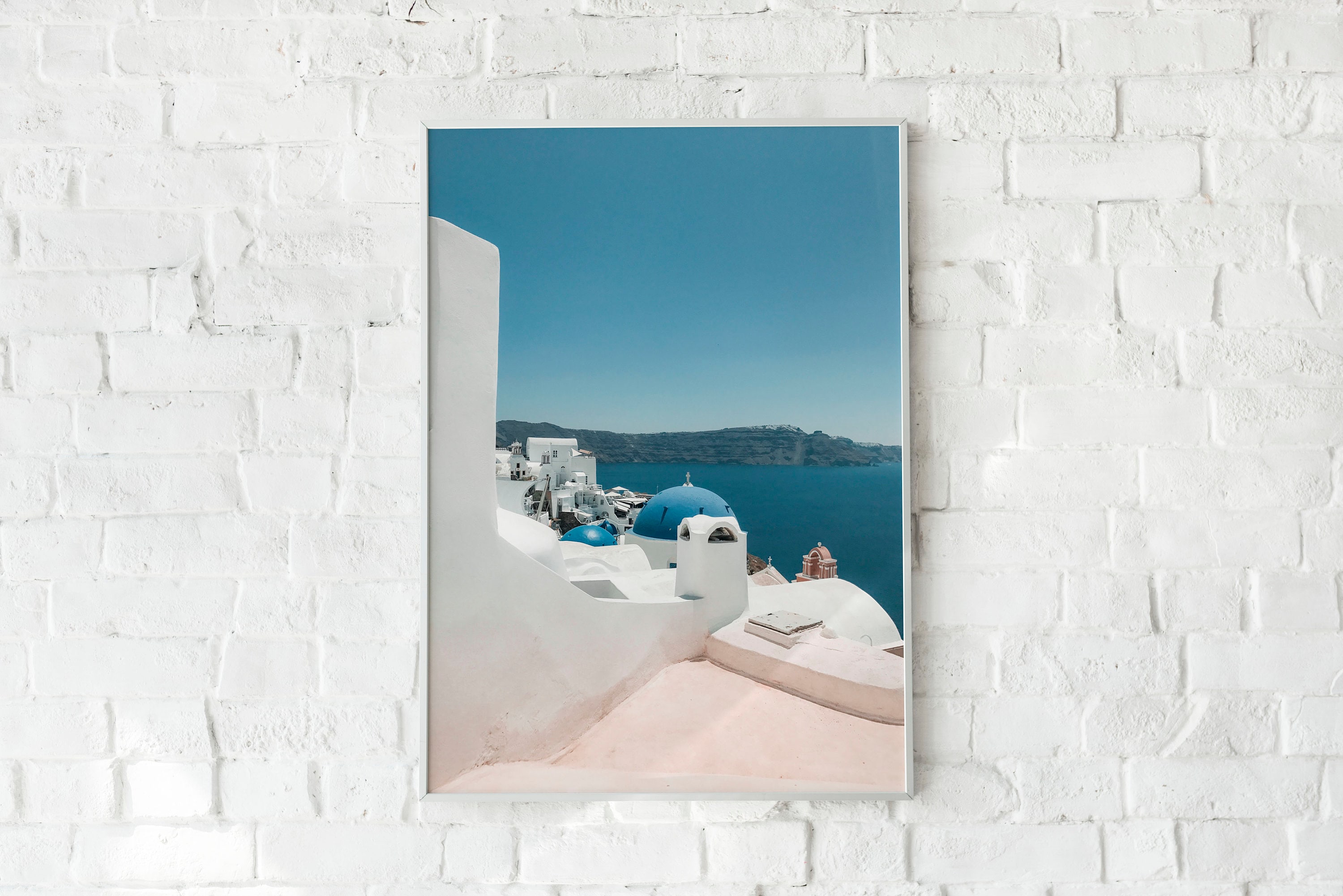 Digital Wall Art Print Santorini, Grecia Etsy España