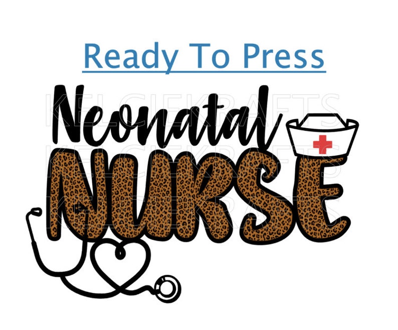 Leopard Neonatal Nurse Sublimation Transfer Ready To Press