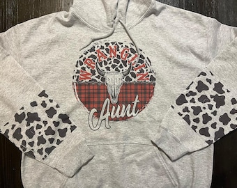Wranglin' Aunt Hoodie- Wrangler Aunt Sweatshurt- gifts for aunt- auntie gifts- gifts for her- western aunt tee shirt-