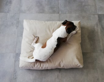 Linen dog bed cover, waterproof dog bed cover, dog bed duvet, eco frendly dog bed cover, zippered durable dog bed cover