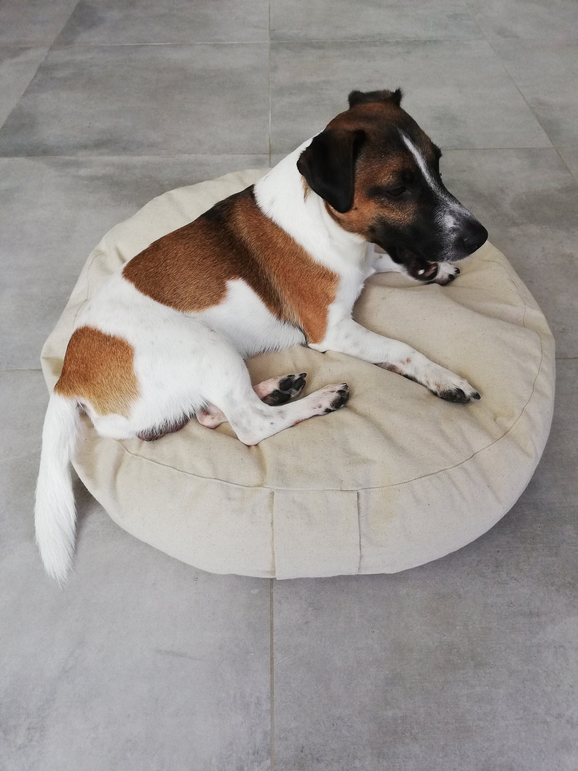 Linen Round Dog Bed Cover Washable Dog Bed Cover Dog Bed Etsy