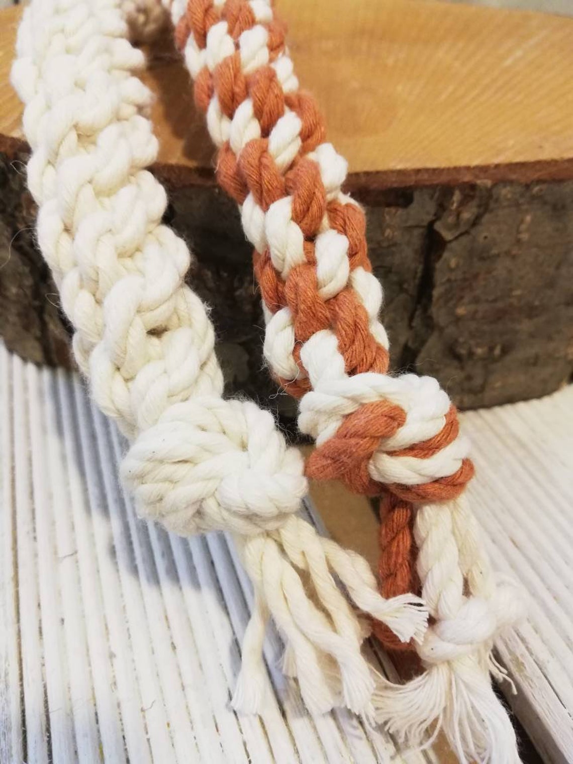 Set 2 Rope Dog Toy Macrame Dog Toy Terracotta Dog Toy écru Etsy