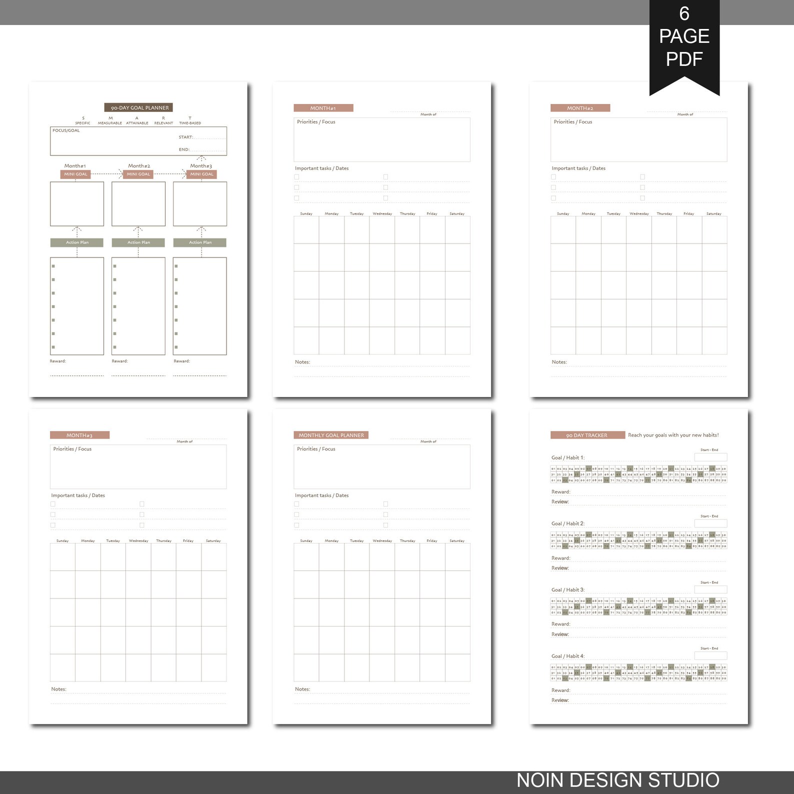 A4 Printable 90-Day Goal Planner 90 Day Tracker Monthly | Etsy