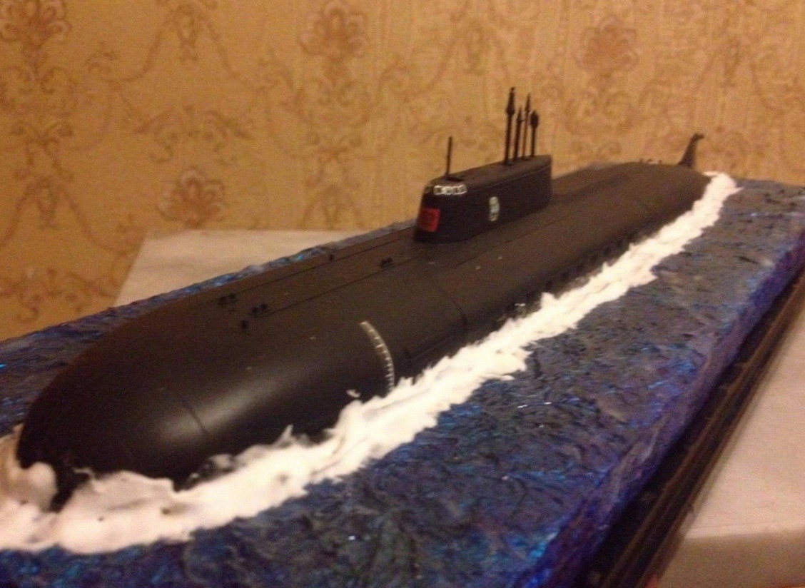 Russian Kursk K-141 Oscar class nuclear  powered cruise missile  submarine with diorama