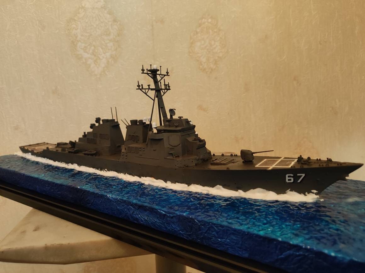 Buy USS Arleigh Burke-class Destroyer Ship Water Diorama Online in