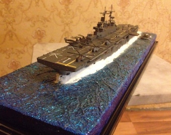 US Wasp carrier class model with diorama