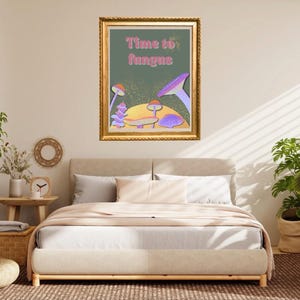 Time To Fungus Art numérique | Champignons | affiche | Carte de voeux