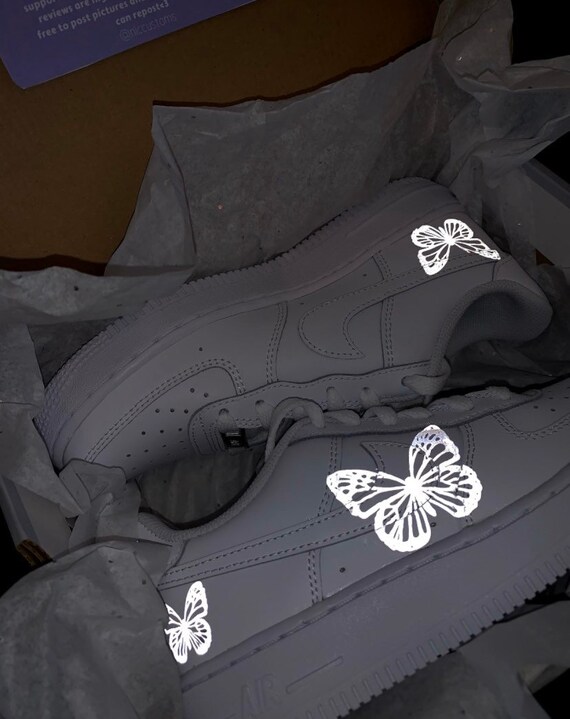 Reflektierende Schmetterling Air Force 1s | Etsy Silber Reflektierender Schmetterling Air Force 1s