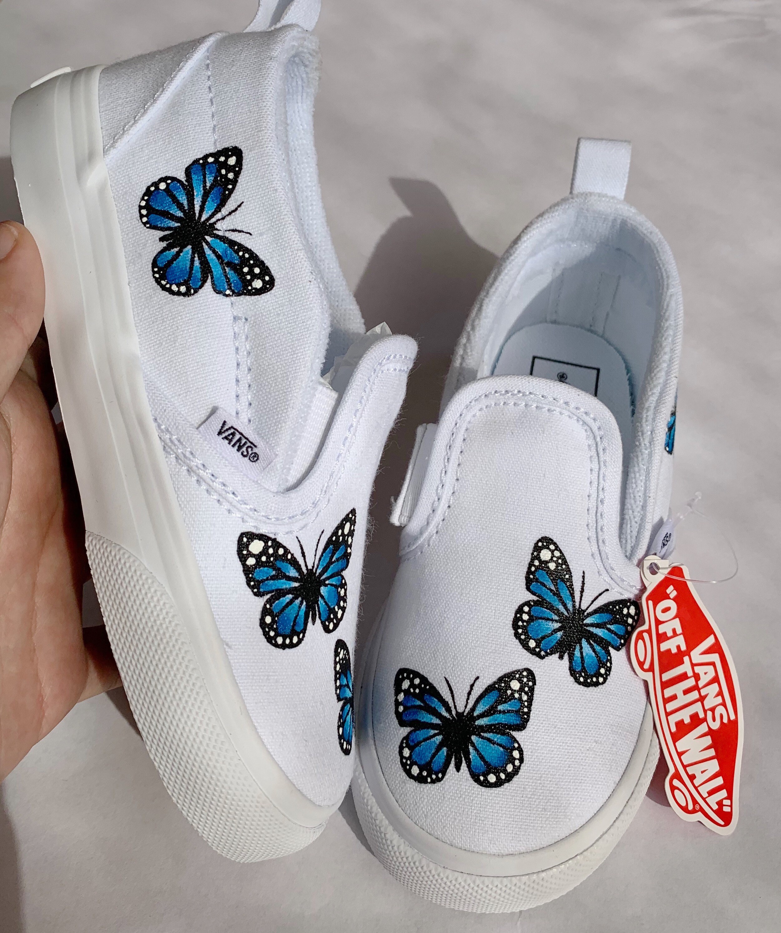 Custom Baby Toddler Butterfly Slip On Vans Hand-Painted | Etsy