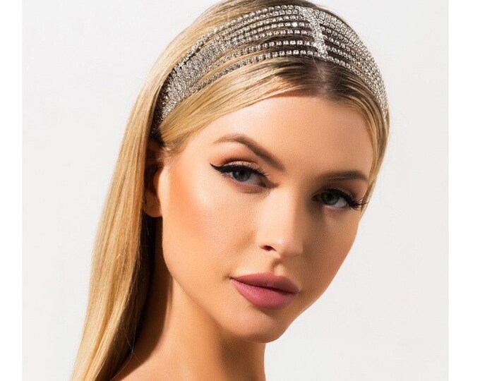 Rhinestone Head Chain Band Head Chains Hair Jewellery Etsy UK