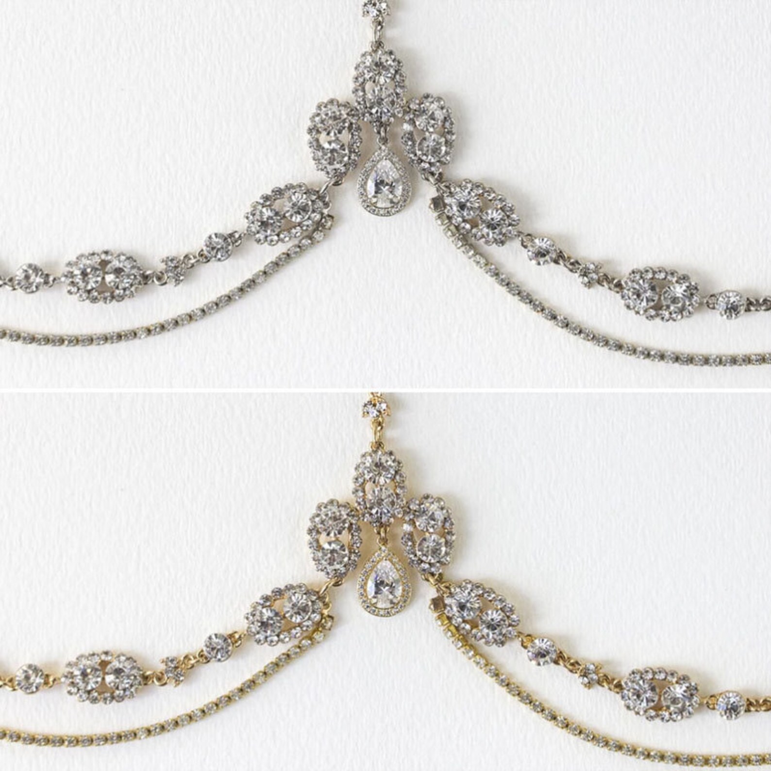 Rhinestone Crystal Cluster Head Chain Head Chains Hair Etsy UK