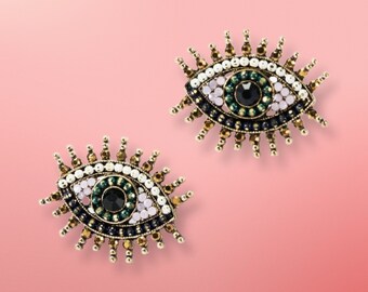Rhinestone Eye Stud Earrings - Evil Eye Earrings - Eye Earrings - Stud Earrings - Cute Earrings - Rhinestone Earrings - Sparkly Earrings