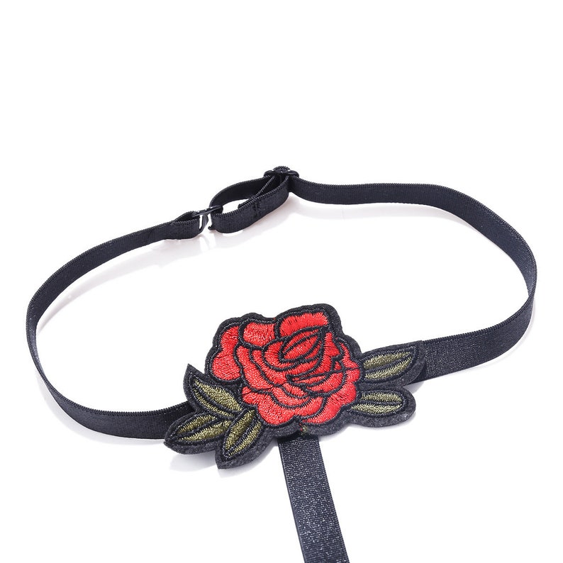 Flower Body Jewelery Bralette Body Jewelry Body Harness Body Jewellery Red Rose Black Body Harness Bralette Chic Body Jewelry