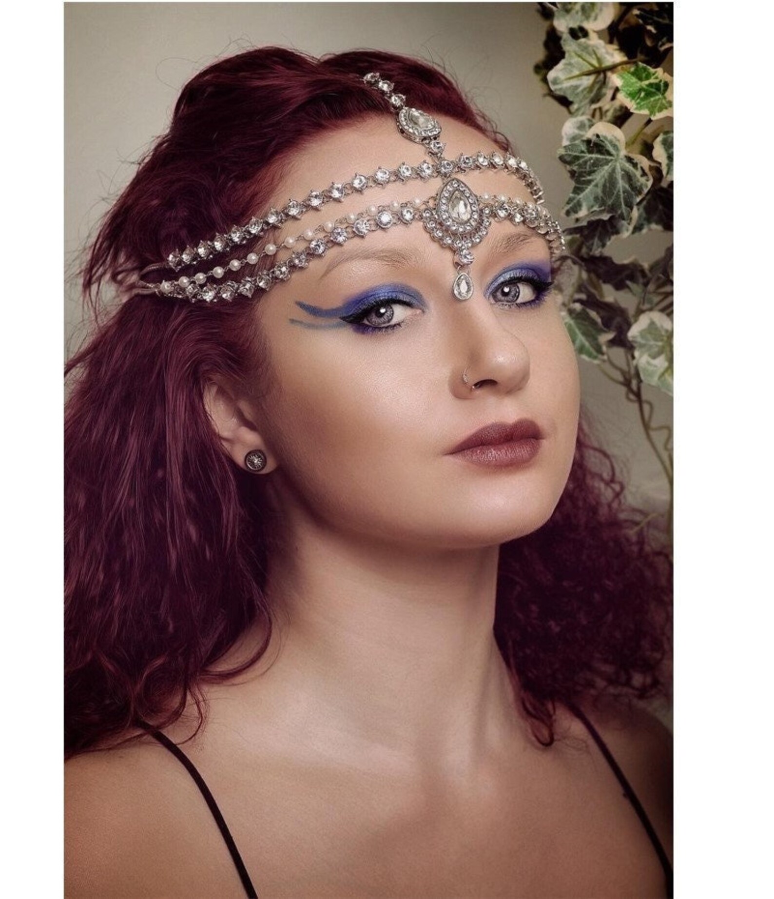 Rhinestone Pearl Layered Head Chain Head Chains Hair Etsy UK