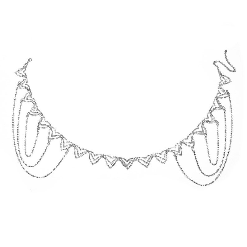 Body Jewellery Wedding Jewellery Silver Rhinestone Shoulder Necklace Bridal Jewellery Chic Body Jewelry Shoulder Jewellery