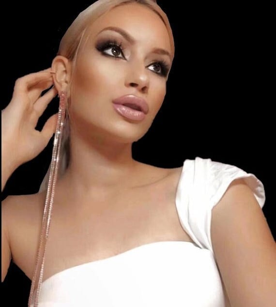 Extra long rhinestone earrings outlet