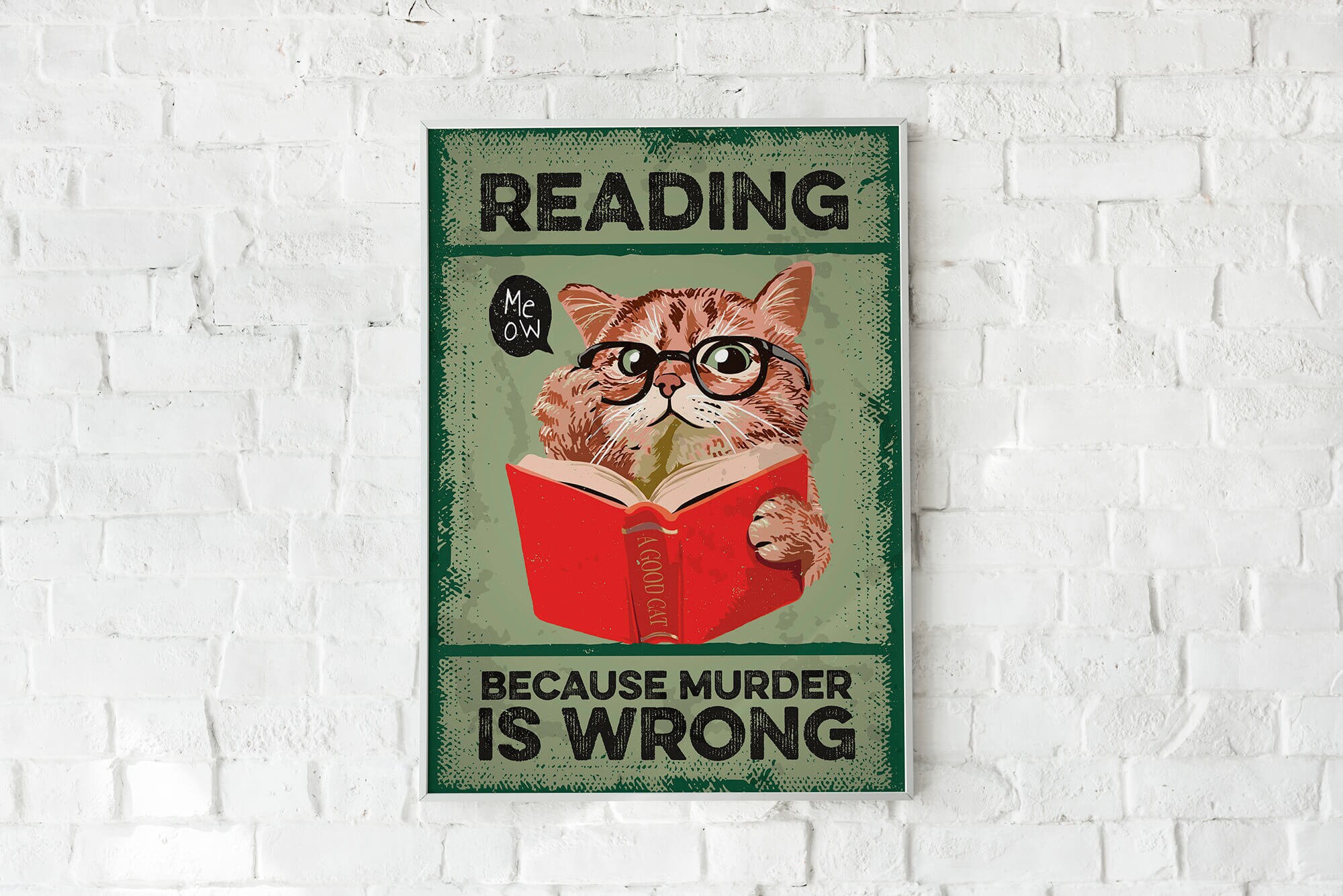 8x12 IN Witch Owl Reading Because Murder Is Wrong Retro Metal Tin Signs Vintage