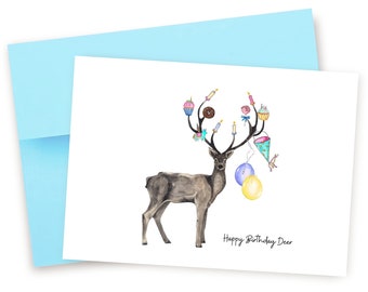 Greeting Card Deer Raccoon Mistaken for Strangers Blank Card Woodland 5x7