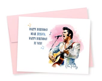 Personalized Elvis Presley Birthday Card: King of Rock and Roll