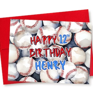 ANY AGE Personalized Baseball Birthday Card, Sports Lover Baseball Card, Card For Him, Boy, Guy Birthday Card, Baseball Fan, Baseball Player